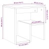 Table de chevet chêne artisanal 40x30x40 cm bois d'ingénierie 629727629727