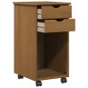 Cabinet roulant Brun Miel 34 x 39 x 65,5 cm Pin massif 629737629737