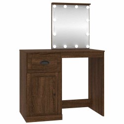 Coiffeuse avec LED chêne marron 90x50x132,5cm bois d'ingénierie 629740629740