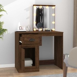 Coiffeuse avec LED chêne marron 90x50x132,5cm bois d'ingénierie 629740629740