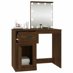 Coiffeuse avec LED chêne marron 90x50x132,5cm bois d'ingénierie 629740629740