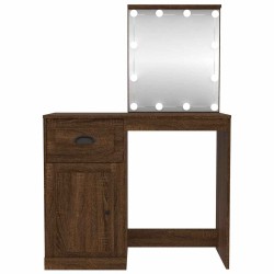 Coiffeuse avec LED chêne marron 90x50x132,5cm bois d'ingénierie 629740629740