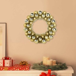 Couronnes de Boules de Noël 2 pcs Doré 33 x 33 x 7 cm 629744629744