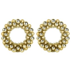 Couronnes de Boules de Noël 2 pcs Doré 33 x 33 x 7 cm 629744629744
