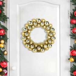 Couronnes de Boules de Noël 2 pcs Doré 33 x 33 x 7 cm 629744629744