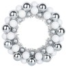 Couronnes de Boules de Noël 2 pcs Blanc et Argent 629745629745