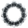 Couronnes de Boules de Noël 2 pcs Blanc et Argent 629745629745