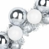 Couronnes de Boules de Noël 2 pcs Blanc et Argent 629745629745