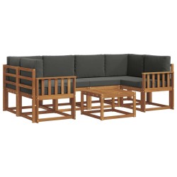 Ensemble de canapés d'extérieur 7 pcs Naturel et Anthracite 629752629752