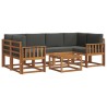 Ensemble de canapés d'extérieur 7 pcs Naturel et Anthracite 629752629752
