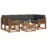 Ensemble de canapés d'extérieur 7 pcs Naturel et Anthracite 629752629752