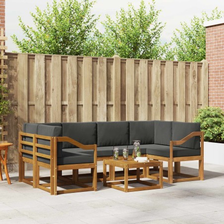 Ensemble de canapés d'extérieur 7 pcs Naturel et Anthracite 629753629753