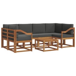 Ensemble de canapés d'extérieur 7 pcs Naturel et Anthracite 629753629753