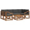 Ensemble de canapés d'extérieur 7 pcs Naturel et Anthracite 629753629753