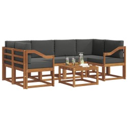 Ensemble de canapés d'extérieur 7 pcs Naturel et Anthracite 629753629753