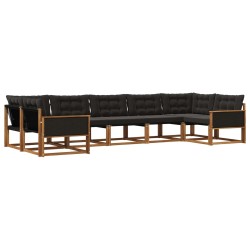 Ensemble de canapés d'extérieur 7 pcs Naturel et noir 629755629755