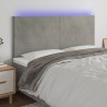 Tête de lit à LED Gris clair 160x5x118/128 cm Velours 629761629761