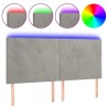 Tête de lit à LED Gris clair 160x5x118/128 cm Velours 629761629761