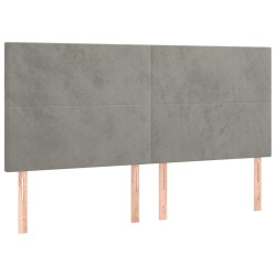 Tête de lit à LED Gris clair 160x5x118/128 cm Velours 629761629761