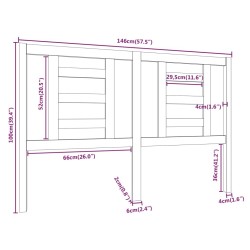 Tête de lit 146x4x100 cm Bois massif de pin 629764629764