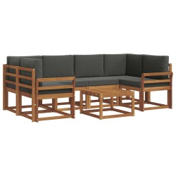 Ensemble de canapés d'extérieur 7 pcs Naturel et Anthracite 629767629767