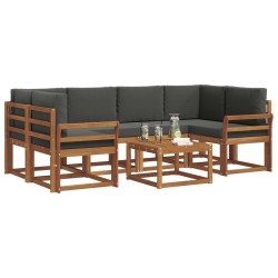 Ensemble de canapés d'extérieur 7 pcs Naturel et Anthracite 629767629767
