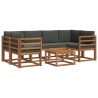 Ensemble de canapés d'extérieur 7 pcs Naturel et Anthracite 629769629769