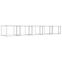 Cage pour chien avec portes gris 10x2x1,5 m acier galvanisé 629777629777
