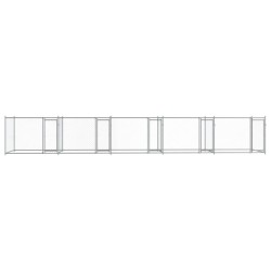 Cage pour chien avec portes gris 10x2x1,5 m acier galvanisé 629777629777
