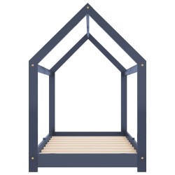Cadre de lit d'enfant Gris Bois de pin massif 80x160 cm 629778629778