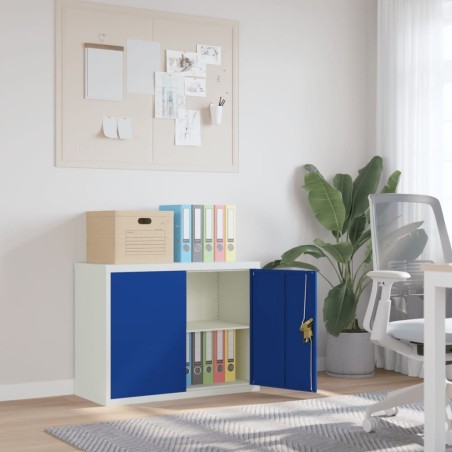 Classeur gris clair et bleu 90x40x70 cm acier 629798629798