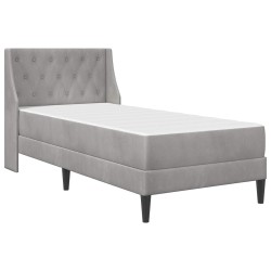 Cadre de lit avec matelas Gris clair 100 x 200 cm Velours 629807629807