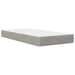 Cadre de lit avec matelas Gris clair 100 x 200 cm Velours 629807629807