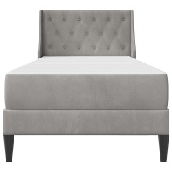 Cadre de lit avec matelas Gris clair 100 x 200 cm Velours 629807629807