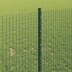 Clôture en fil soudé avec poteaux 10 x 1 m Acier galvanisé Vert 629809629809