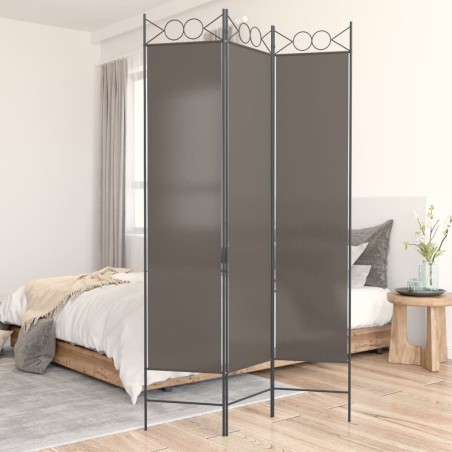 Cloison de séparation 3 panneaux Anthracite 120x220 cm Tissu 629810629810