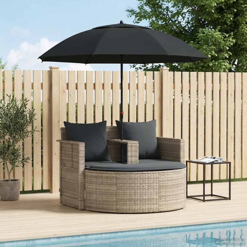 Canapé de jardin 8 pcs Gris clair et gris foncé polyrotin 629811629811
