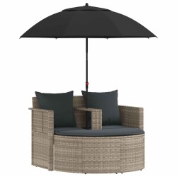 Canapé de jardin 8 pcs Gris clair et gris foncé polyrotin 629811629811