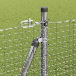 Clôture en fil soudé avec base en béton 50 x 1,5 m Argenté 629812629812