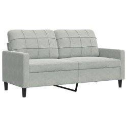 Canapé à 2 places Gris clair 140 cm Velours 629815629815
