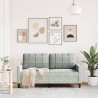 Canapé à 2 places Gris clair 140 cm Velours 629815629815