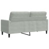 Canapé à 2 places Gris clair 140 cm Velours 629815629815