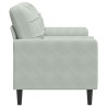 Canapé 2 places avec oreillers gris clair 140 cm velours 629816629816