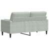 Canapé 2 places avec oreillers gris clair 140 cm velours 629816629816