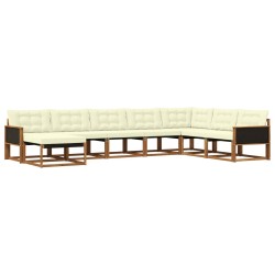 Ensemble de canapés d'extérieur 8 pcs Naturel et Crème 629819629819
