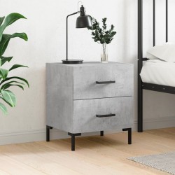 Table de chevet gris béton 40x35x47,5 cm bois d’ingénierie 629834629834