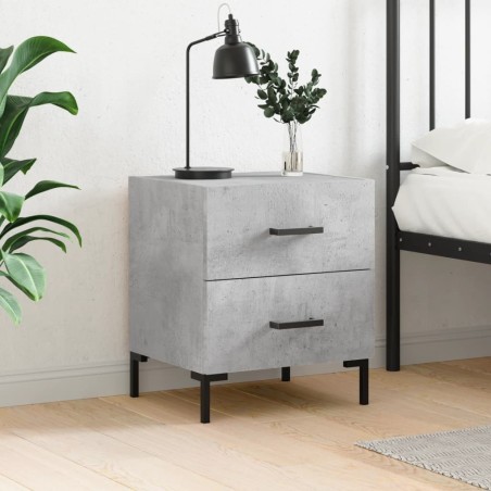 Table de chevet gris béton 40x35x47,5 cm bois d’ingénierie 629834629834
