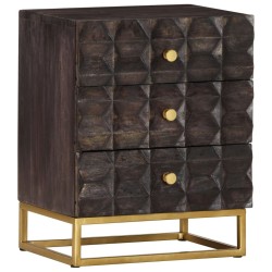 Table de chevet Noir 40x30x50 cm Bois de manguier massif 629837629837