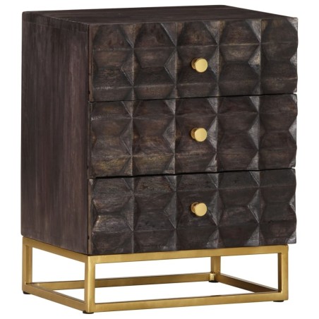 Table de chevet Noir 40x30x50 cm Bois de manguier massif 629837629837