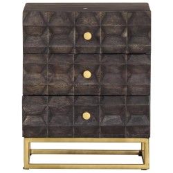 Table de chevet Noir 40x30x50 cm Bois de manguier massif 629837629837